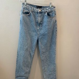 High Waisted Light Wash Straight Leg Jeans